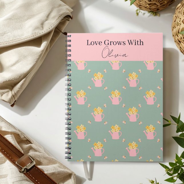Personalised Love Grows With You Floral Tote Notebook (Creator Uploaded)