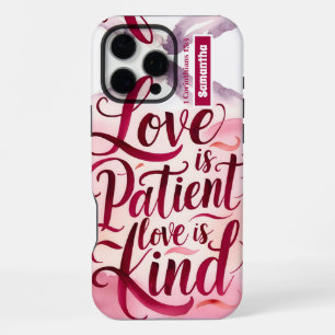 Personalised Love is Patient Christian iPhone 16 Pro Max Case