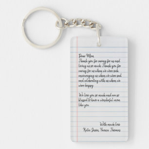 Personalised Love Letter Handwritten One Photo Key Ring