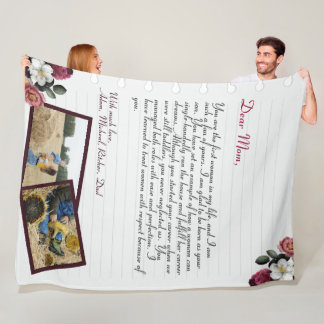 Personalised Love Letter Handwritten & Photo Fleec Fleece Blanket