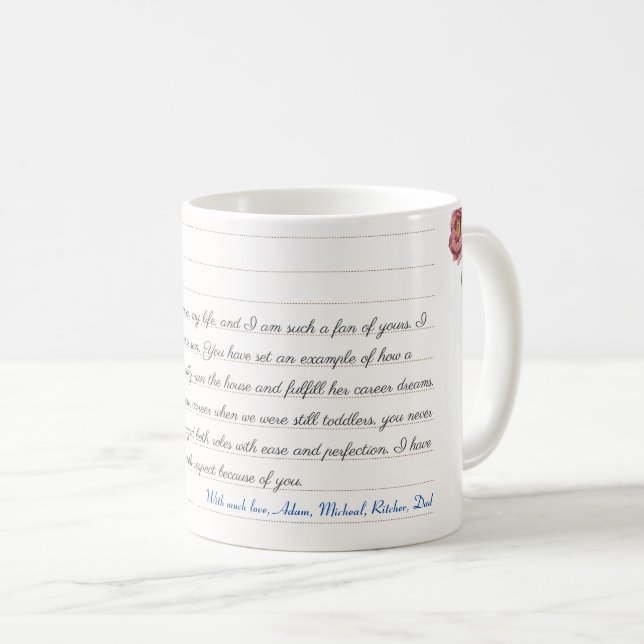 Personalised Love Letter Handwritten Script Gift  Coffee Mug (Front Right)