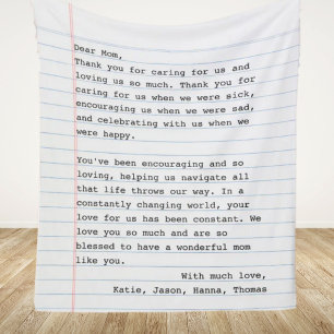 Personalised Love Letter Typewriter Fleece Blanket