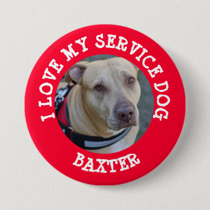 Personalised Love my Service Dog Day Button