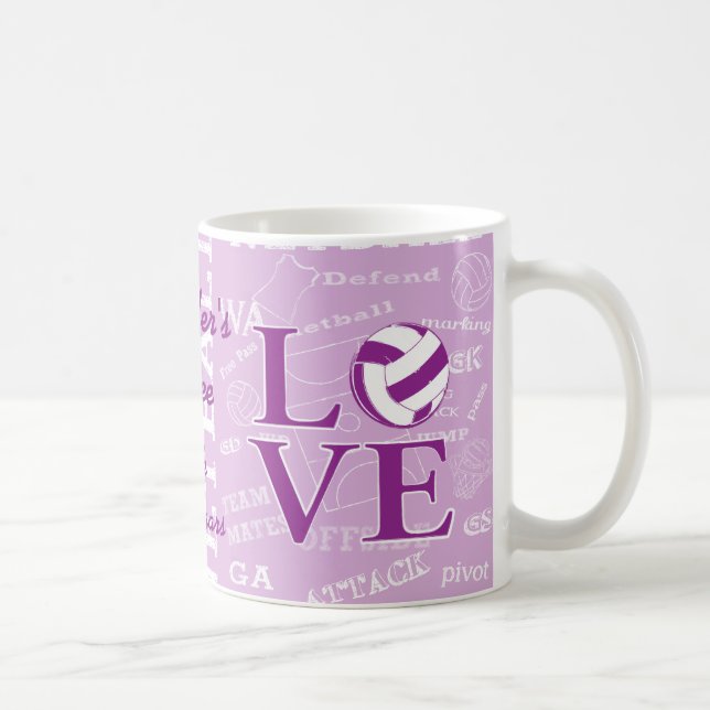 Personalised Love netball Coffe mug (Right)