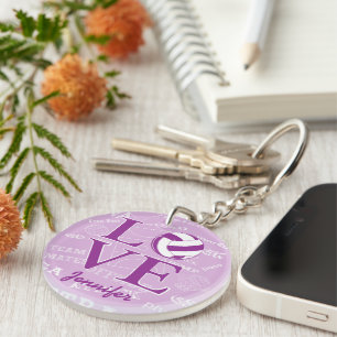 Personalised love netball design Acrylic Key Ring