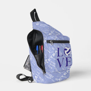 Personalised love netball design sling bag