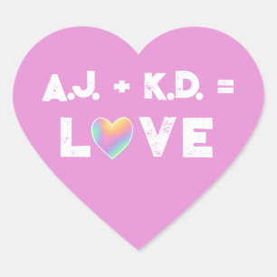 Personalised Love Pastel Rainbow Heart Labels