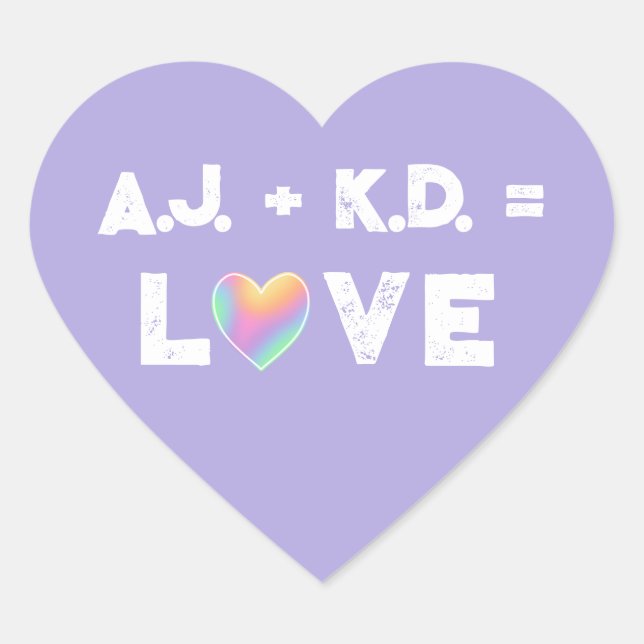 Personalised Love Pastel Rainbow Heart Labels (Front)