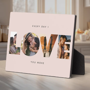 Personalised LOVE Photo collage Modern Minimalist Plaque