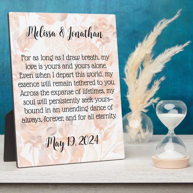 Personalised Love Poem Plaque (Side)