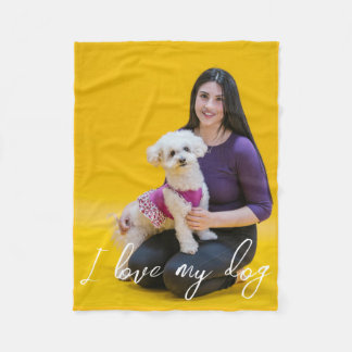 Personalised Love  Print Dog Lover Photo Fleece Blanket