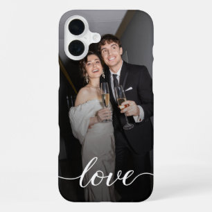 Personalised Love Script Couple Photo iPhone 16 Plus Case