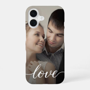 Personalised Love Script Wedding Photo iPhone 16 Case