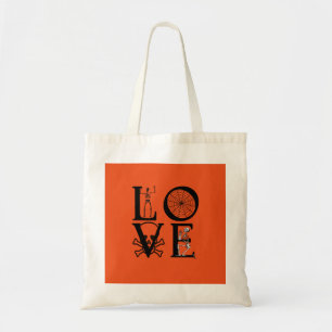 Personalised Love Skull Spider Halloween Tote Bag
