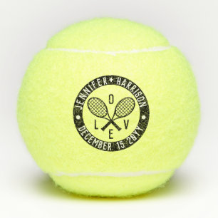 Personalised Love Tennis Rackets Balls