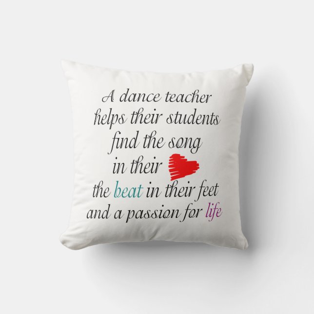 Personalised Love to Teach Dance - Dance Recital Cushion (Front)