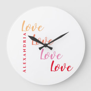 Personalised Love Typography Large Clock