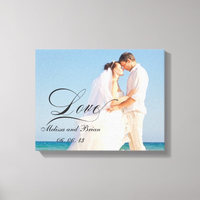 Personalised Love Wedding Portrait Canvas Print (Front)