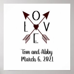 Personalised Love with Arrows Wedding Print