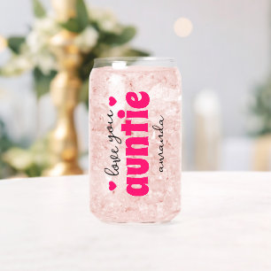 Personalised Love You Auntie Aunt Name Can Glass