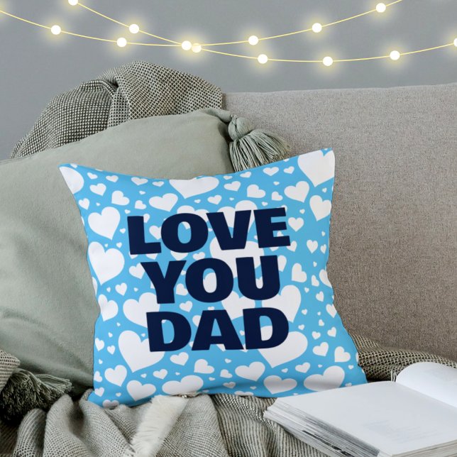 Personalised Love You Dad Father's Day Blue Cushion (Creator Uploaded)
