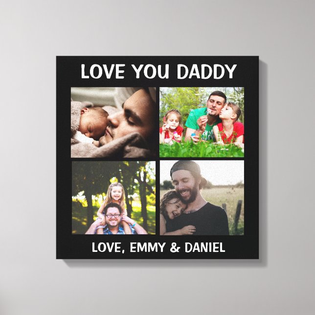 Personalised Love You Daddy Photo    Canvas Print (Front)