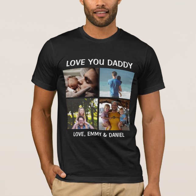 Personalised Love You Daddy Photo   T-Shirt (Front)