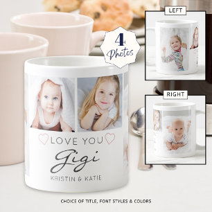 Personalised LOVE YOU GIGI Handwritten 4 Photo Coffee Mug