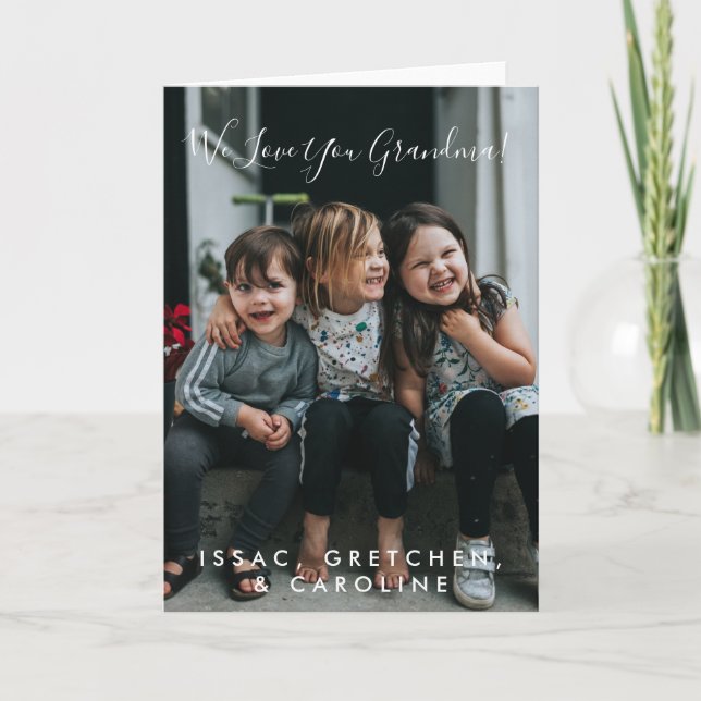 Personalised Love You Grandma Photo Handwritten Card (Front)