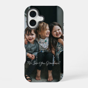 Personalised Love You Grandma Photo Handwritten iPhone 16 Case