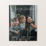 Personalised Love You Grandma Photo Handwritten  Jigsaw Puzzle<br><div class="desc">Personalised Love You Grandma Photo with Handwritten Typography Puzzle (all text can be customised so you can personalise it with the name the grandma in your family is called by)</div>