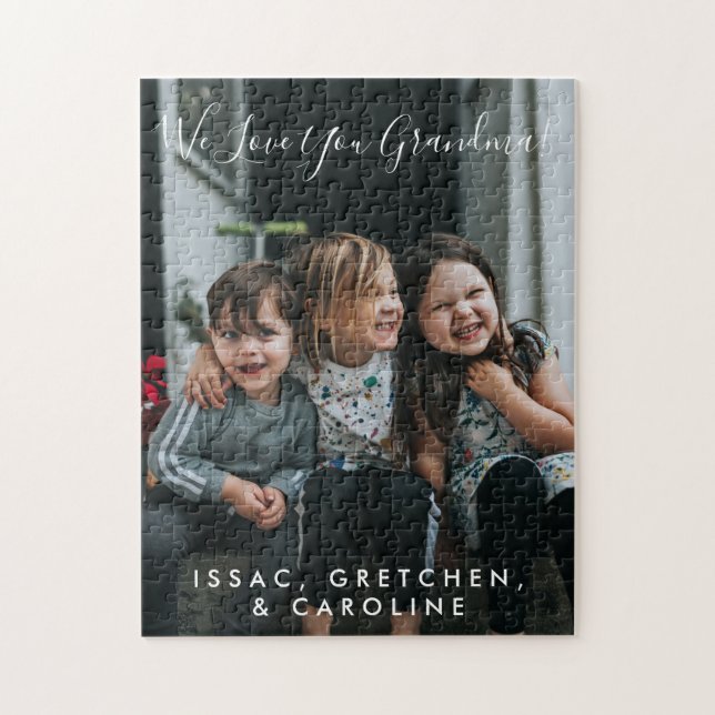 Personalised Love You Grandma Photo Handwritten  Jigsaw Puzzle (Vertical)