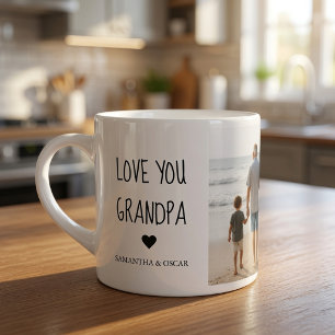 Personalised Love You Grandpa Photo Espresso Cup
