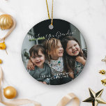 Personalised Love You Grandpa Photo Handwritten  Ceramic Tree Decoration<br><div class="desc">Personalised Love You Grandpa Photo with Handwritten Typography Ornament (all text can be customised so you can personalise it with the name the grandpa in your family is called by)</div>