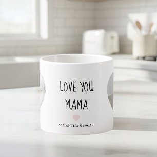 Personalised Love You Mama   Custom Photo Gift Espresso Cup