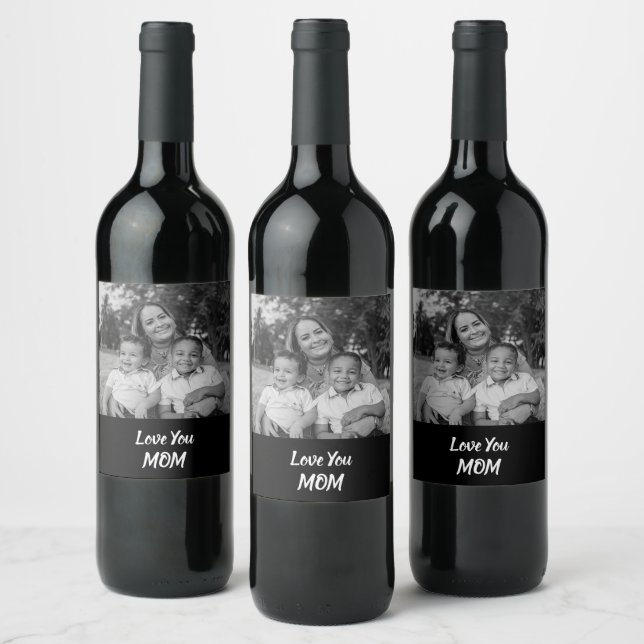 Personalised Love You Mum Wine Bottle Label (Bottles)