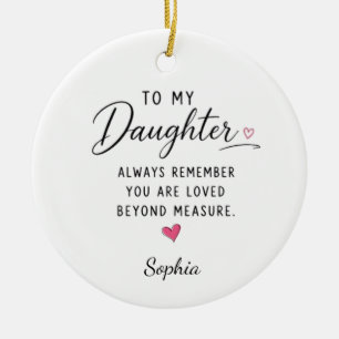 Personalised Loved Beyond Measure Daughter Ceramic Tree Decoration