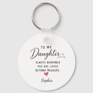 Personalised Loved Beyond Measure Daughter Key Ring