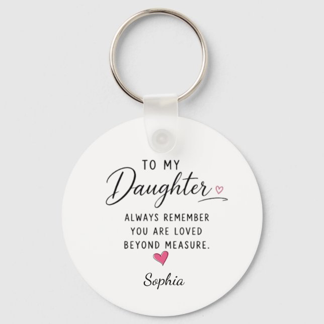 Personalised Loved Beyond Measure Daughter Key Ring (Front)
