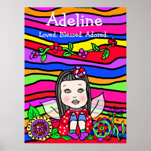 Personalised Loved, Blessed and Adored Fairy Poster