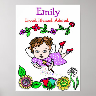 Personalised Loved, Blessed and Adored Fairy Poster