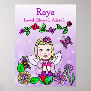 Personalised Loved, Blessed and Adored Fairy Poster