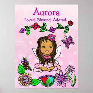 Personalised Loved, Blessed and Adored Fairy Poster