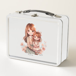 Personalised Lovely Mother and Daughter (5) Metal Lunch Box