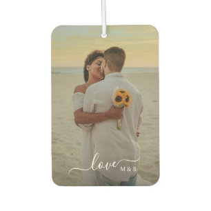 Personalised Lovers Couple Picture Love Text Car Air Freshener