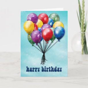 Personalised Low-Poly Balloons Birthday Card