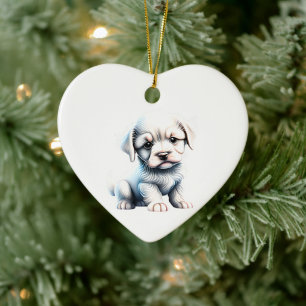 Personalised Löwchen Puppy Ceramic Tree Decoration