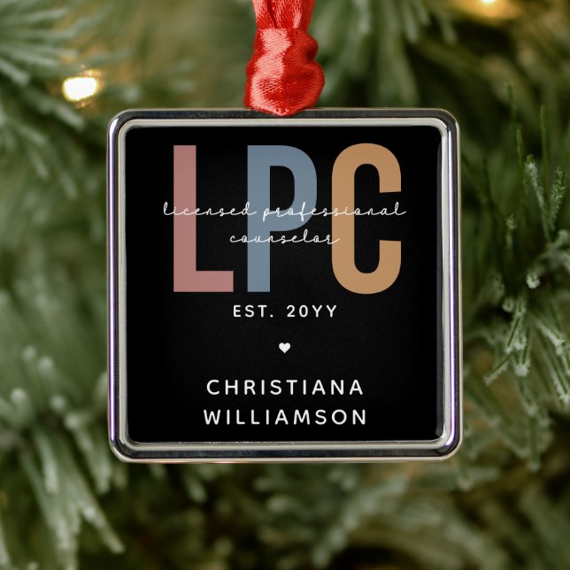 Personalised LPC Licensed Professional Counsellor Metal Tree Decoration (Tree)
