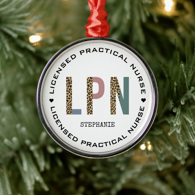 Personalised LPN Licensed Practical Nurse  Metal Tree Decoration (Tree)