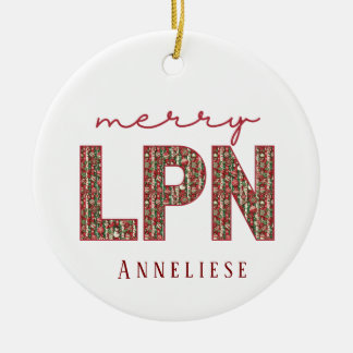 Personalised LPN Nurse First Year Keepsake Ceramic Tree Decoration